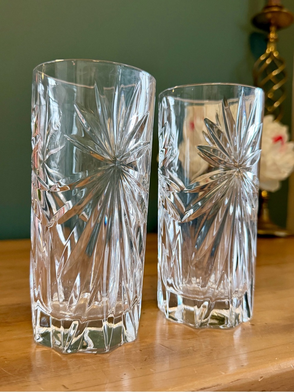 RCR Cristalleria Italiana Oasis Crystal Highball Glasses Set of 2 EUC